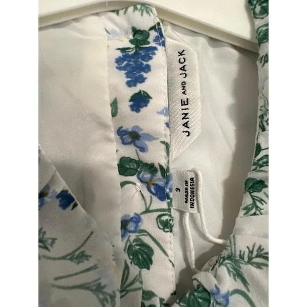 Janie and Jack Girls Floral Romper Jumpsuit Ruffle Collar Size 3T